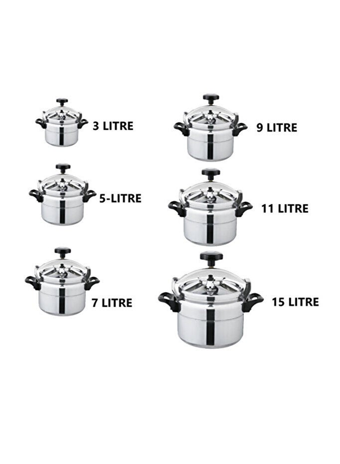 Denix Genuine Denex aluminum pressure cooker, model DX 3427, large 11-liter capacity - Image 2